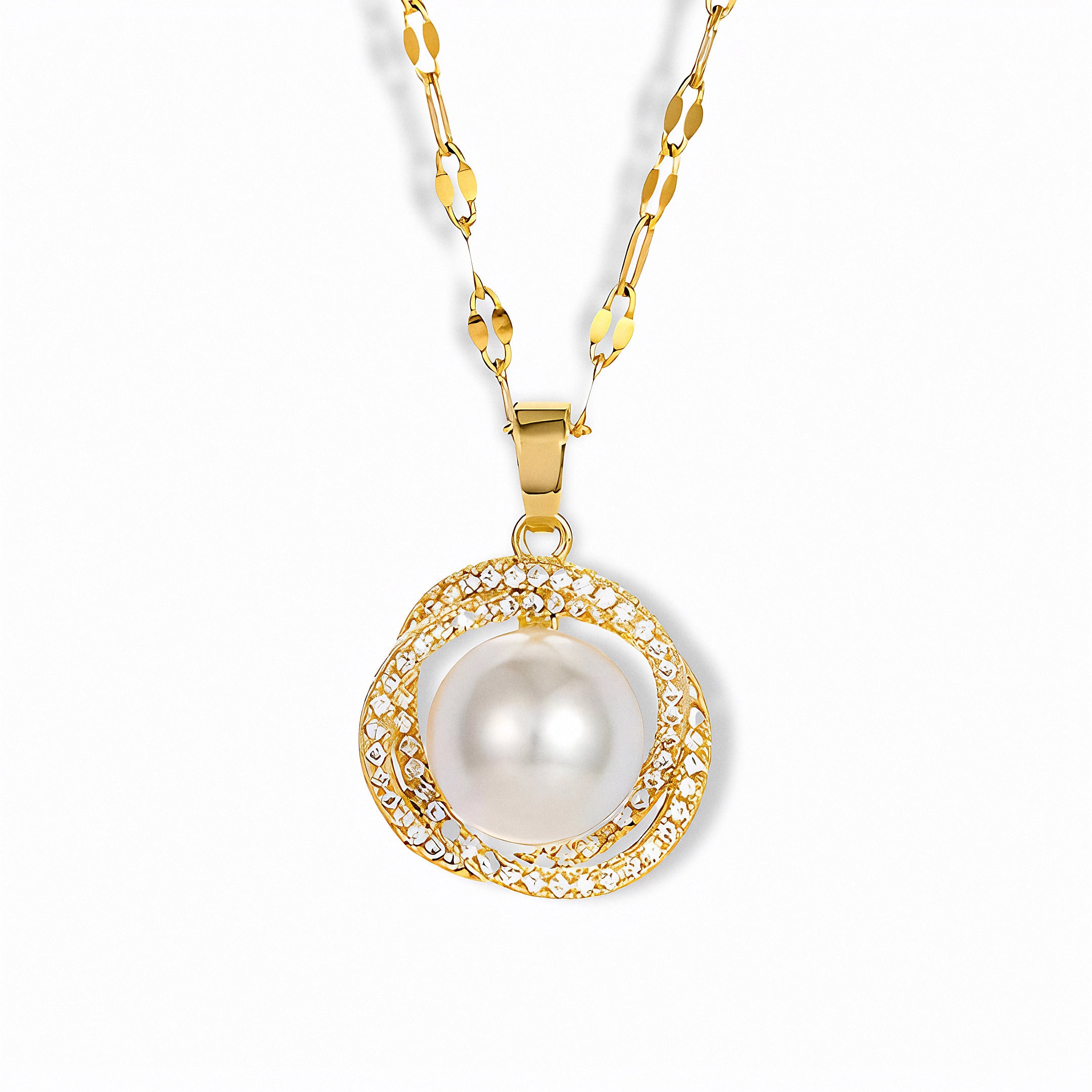 Glozya Zircon Pearl Necklace — studio product photo on white background